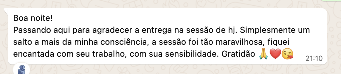 Relato e depoimento de cliente sobre os atendimentos da Yui Terapia Holística - Imagem 3